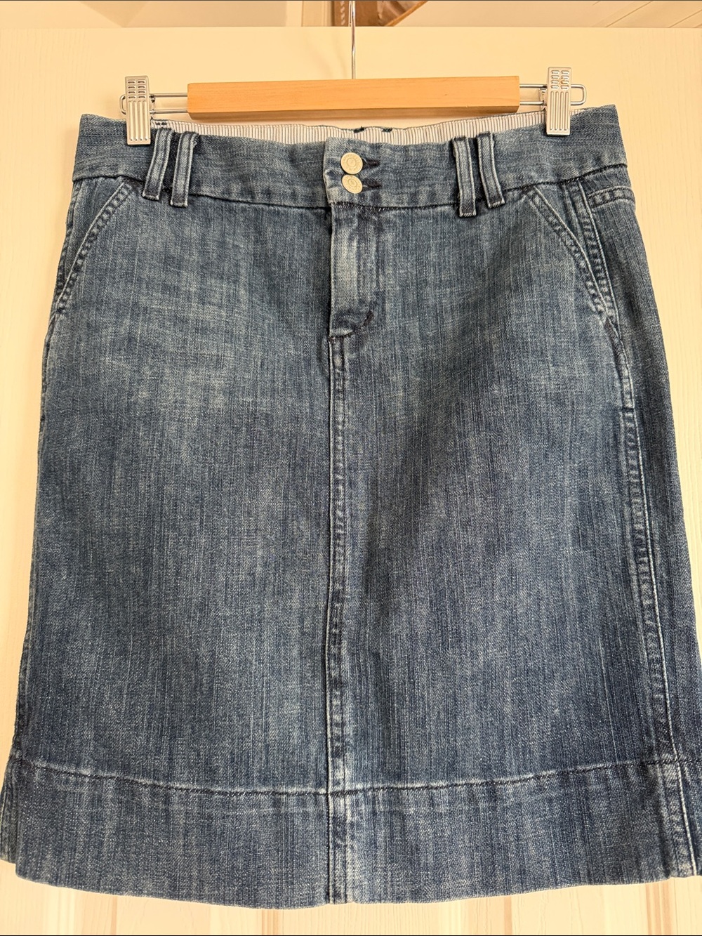 Classic Denim Skirt in Medium Blue